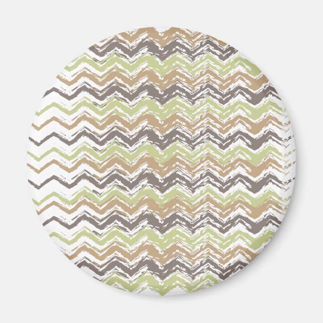 Melon Brandy Scribble ZigZag Pattern Magnet (Front)
