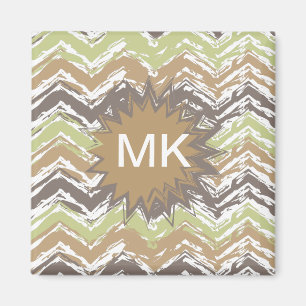 Melon Brandy Scribble ZigZag Pattern Magnet