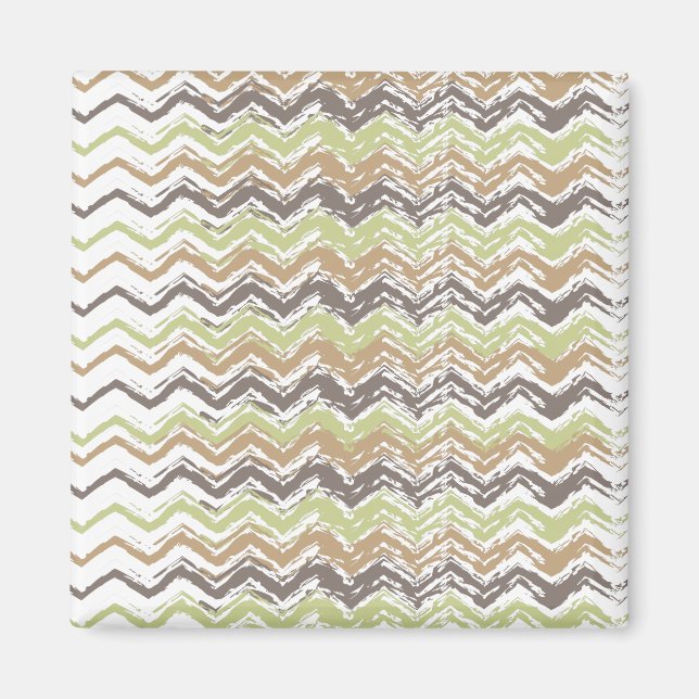 Melon Brandy Scribble ZigZag Pattern Magnet (Front)
