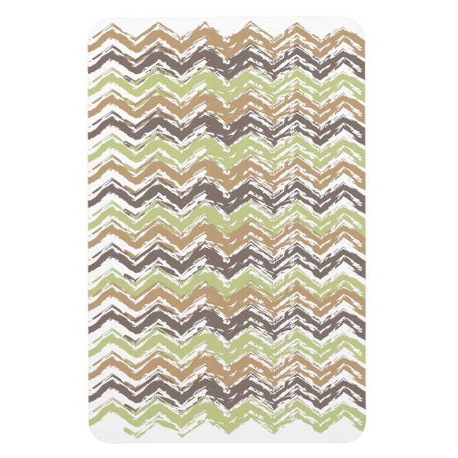 Melon Brandy Scribble ZigZag Pattern Magnet (Vertical)