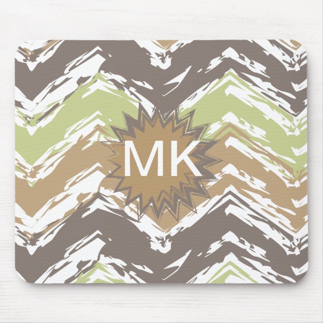 Melon Brandy Scribble ZigZag Pattern Mouse Pad (Front)