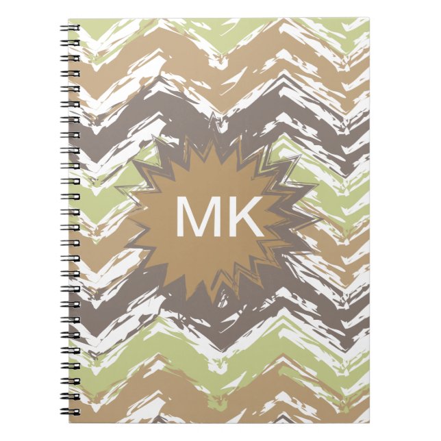 Melon Brandy Scribble ZigZag Pattern Notebook (Front)