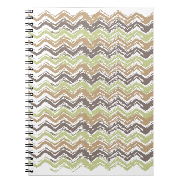 Melon Brandy Scribble ZigZag Pattern Notebook (Front)