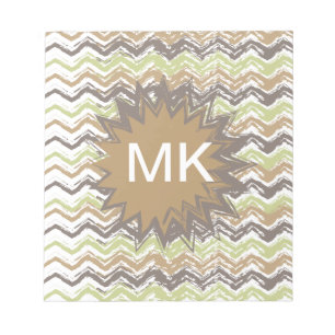 Melon Brandy Scribble ZigZag Pattern Notepad