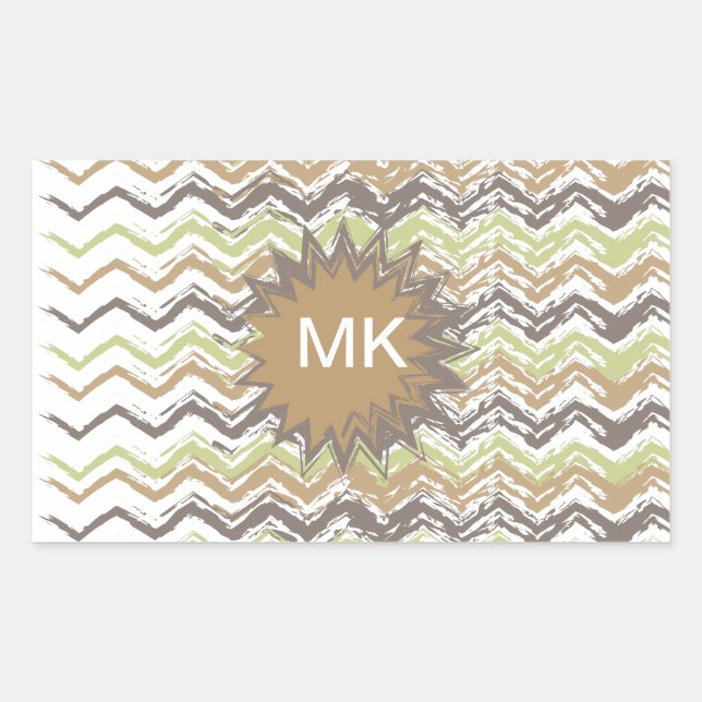Melon Brandy Scribble ZigZag Pattern Sticker (Front)