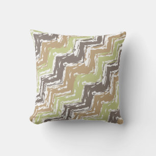 Melon Brandy Scribble ZigZag Pattern Throw Pillow