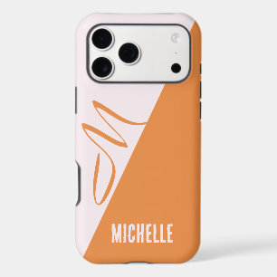 Melon Cantaloupé Monogrammé & Bloc de Couleur Rose
