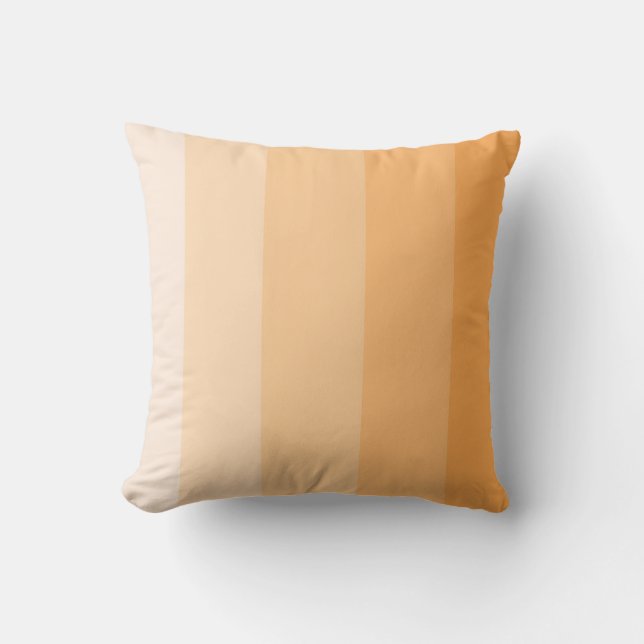 Melon Cantaloupe Ombre Stripe Throw Pillow (Front)