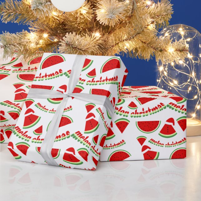 Melon Christmas Pattern Wrapping Paper (Holidays)