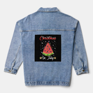 Melon Christmas Tree Summer Christmas In July Denim Jacket