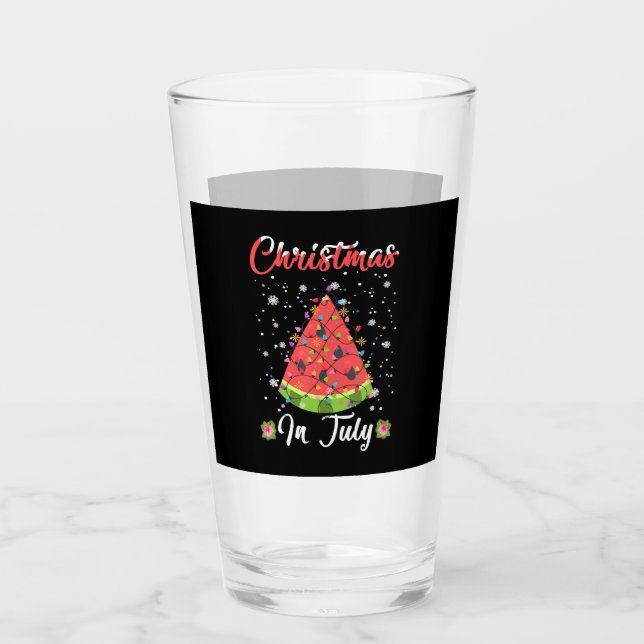 Melon Christmas Tree Summer Christmas In July Glass (Front)