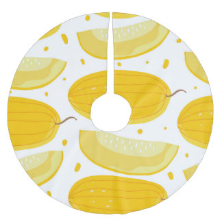 Melon Doodle Fruit Vintage Design Brushed Polyester Tree Skirt
