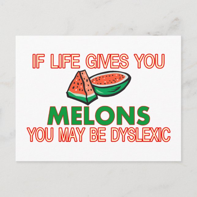 Melon Dyslexia Postcard (Front)