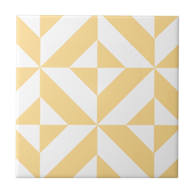 Melon Geometric Art Deco Tile (Front)