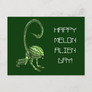 Melon Head Creature Postcard