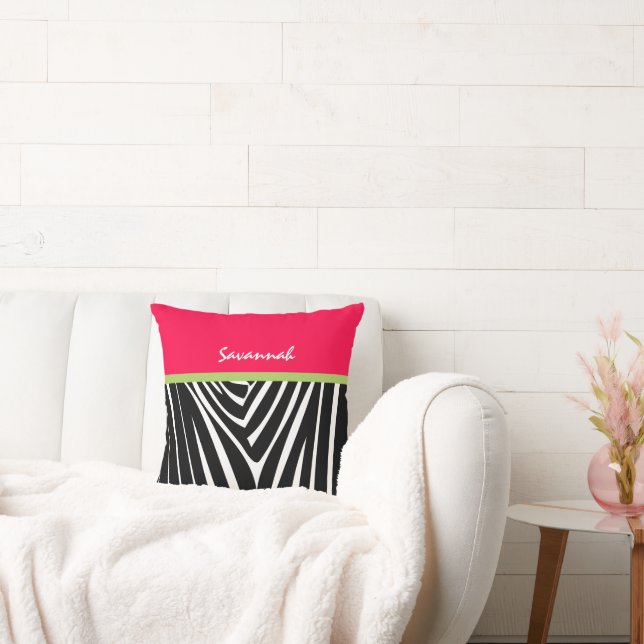Melon Hot Rose Personnaliser élégant Coussin Zebra (Canapé)