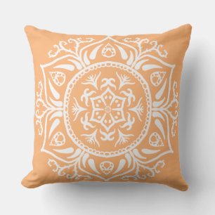 Melon Mandala Throw Pillow
