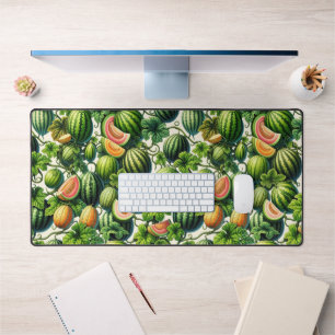 Melon Medley: A Vibrant Vineyard Patchwork Desk Mat