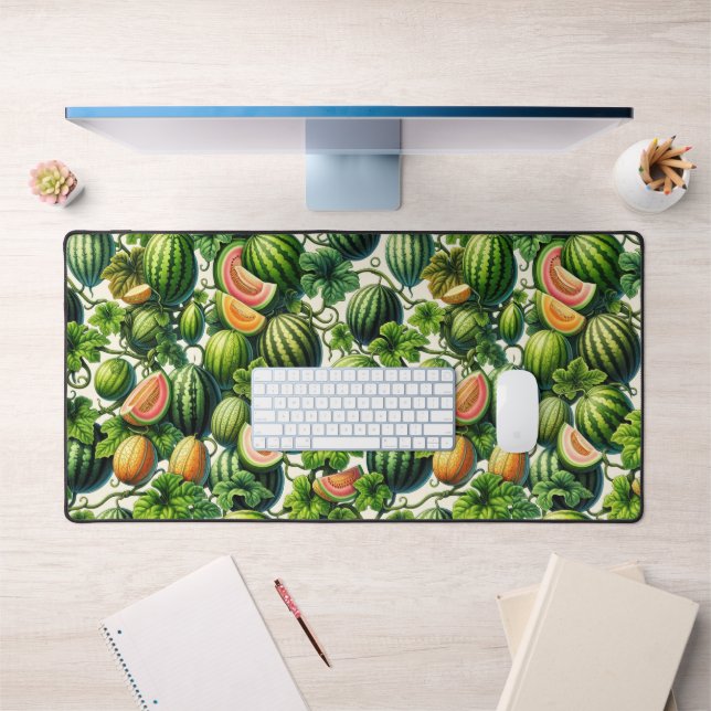 Melon Medley: A Vibrant Vineyard Patchwork Desk Mat (Office 1)