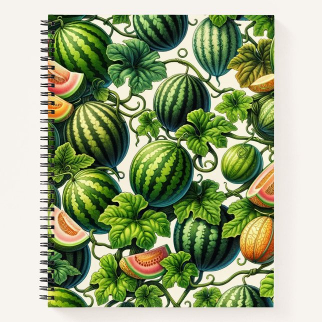 Melon Medley: A Vibrant Vineyard Patchwork Notebook (Front)