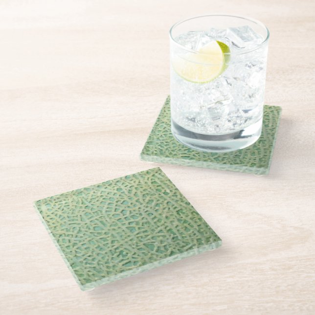 Melon Pattern Glass Coaster (Angled)