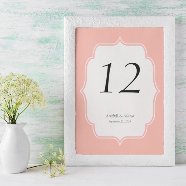  Melon Peach Wedding Table number (Creator Uploaded)