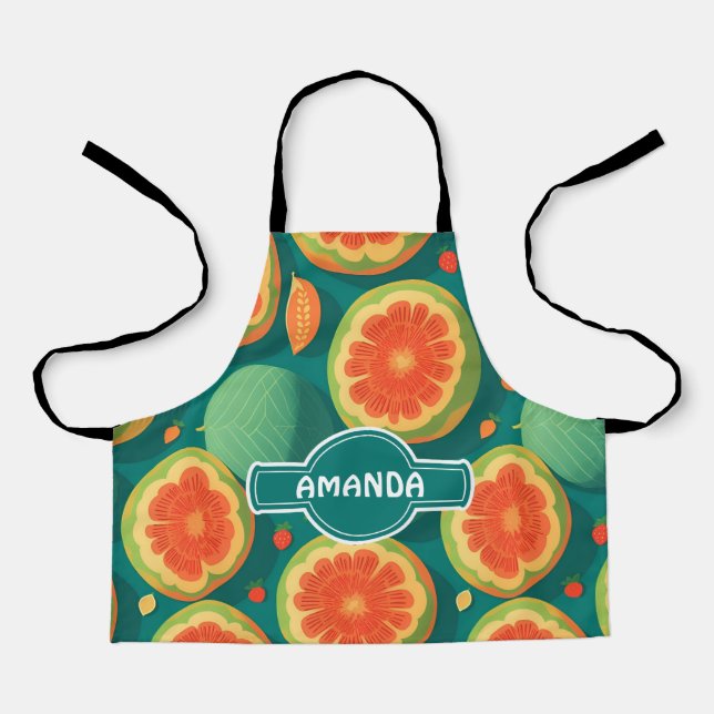 Melon Rainbow Colourful Personalized Pattern Apron (Front)