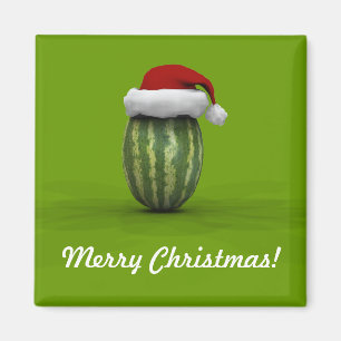 Melon With Santa Hat Magnet