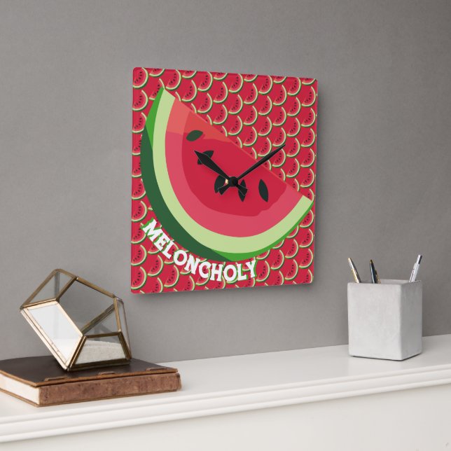 Meloncholy Square Wall Clock (Office)