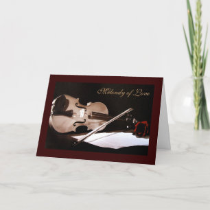 Melondy of Love Vintage Violin Valentines Day Card