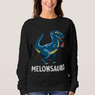 Melonsaurus Funny Watermelon Summer Fruit Graphic Sweatshirt
