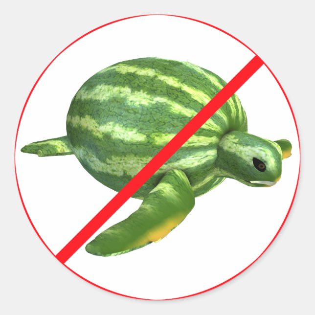 Melonturtles Prohibited! Classic Round Sticker (Front)