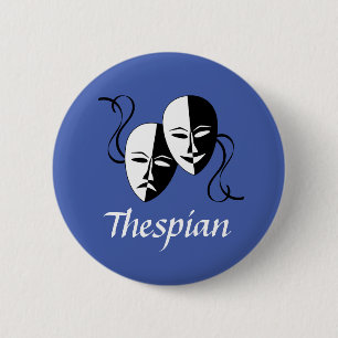 Melpo Thespian Masks  2 Inch Round Button