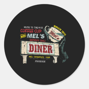 Mel'S Diner From Alice Distressed Classic Round Sticker