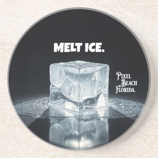 MELT ICE. Keychain Coaster (Front)
