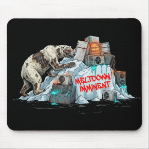Meltdown Imminent – Climate Collapse Polar Bear Mouse Pad