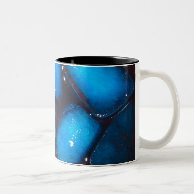 Melted Blue Ice Two-Tone Coffee Mug (Right)