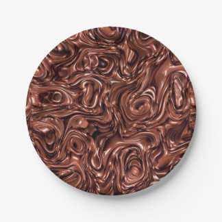 Melted Chocolate Background Paper Plate