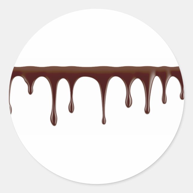Melted chocolate classic round sticker (Front)