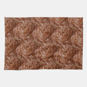Melted chocolate cocoa fudge swirl dessert kitchen towel