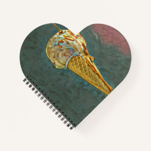 Melted chocolate ice cream cone notebook
