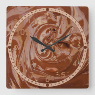Melted Chocolate Square Wall Clock