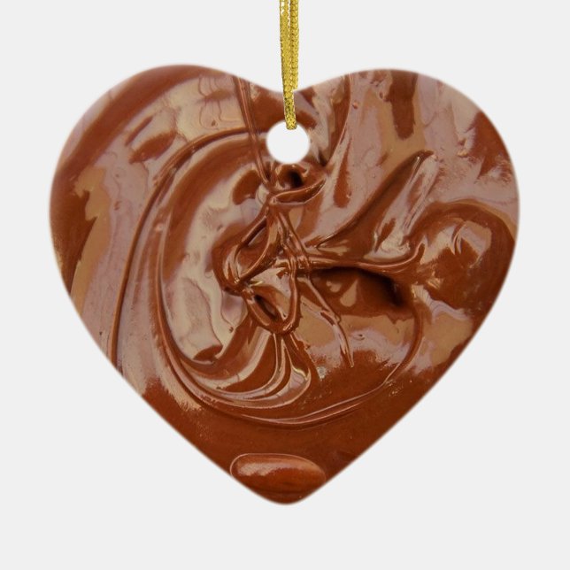 Melted Chocolate Texture Ceramic Ornament (Front)