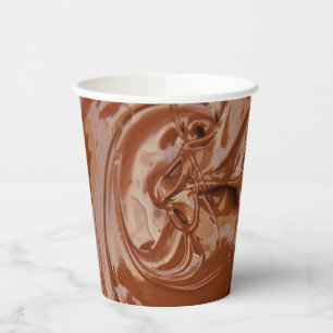 Melted Chocolate Texture Image Plain Paper Cups