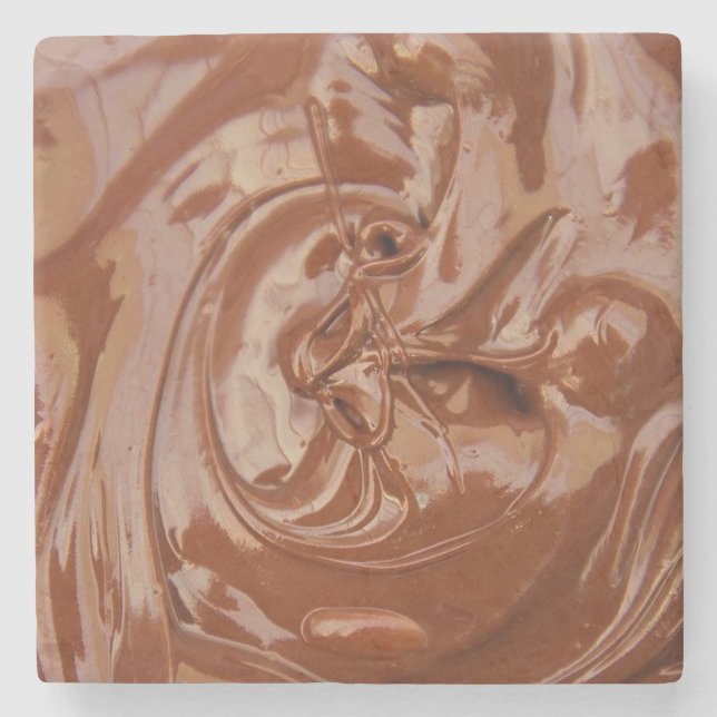 Melted Chocolate Texture Stone Coaster (Front)