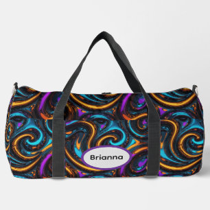 Melted Chrome Swirls Duffle Bag