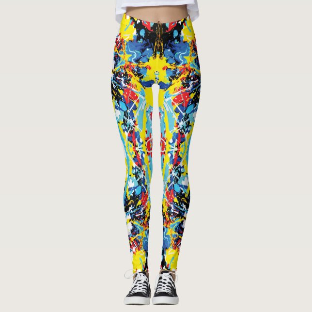 Melted crayola splatter  leggings (Front)