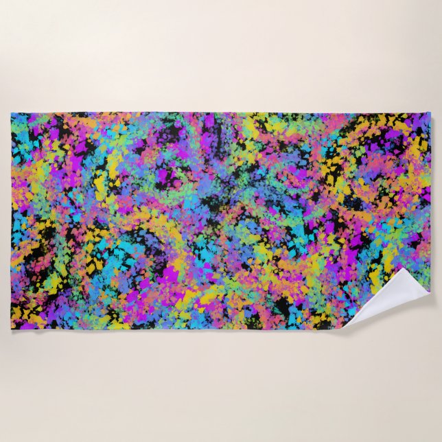 melted crayon multicolor : beach towel (Front)