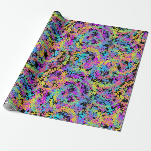 melted crayon multicolor : wrapping paper (Unrolled)