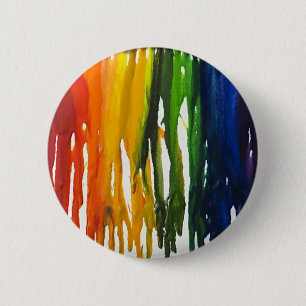 Melted Crayon on canvass 2 Inch Round Button